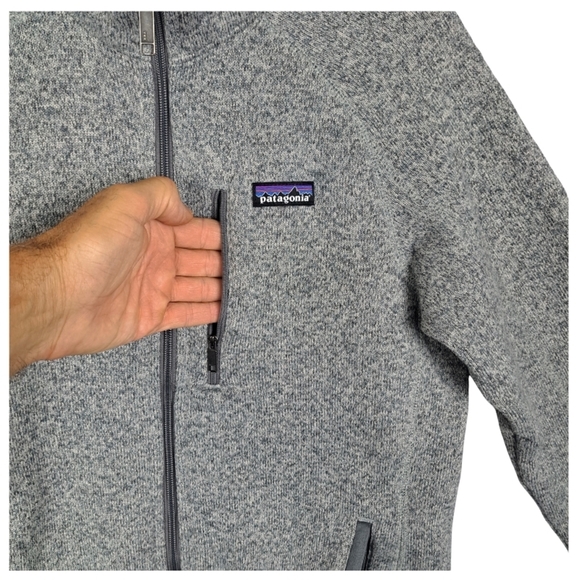 Patagonia Men's S Better Sweater Gray Grey Stone Outdoors Full Zip - Picture 10 of 16